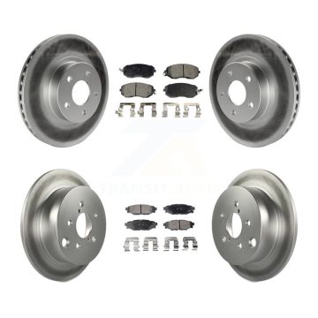 Front Rear Coated Disc Brake Rotors And Ceramic Pads Kit For Subaru Impreza KGT-100826