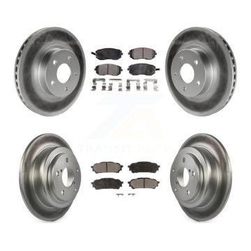 Front Rear Coated Disc Brake Rotors And Ceramic Pads Kit For Subaru Impreza Saab 9-2X KGT-100830