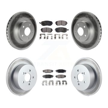 Front Rear Coated Disc Brake Rotors And Ceramic Pads Kit For 2005 Subaru Legacy i/Limited KGT-100833