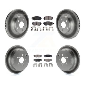 Front Rear Coated Disc Brake Rotors And Ceramic Pads Kit For Subaru Impreza KGT-100834