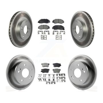 Front Rear Coated Disc Brake Rotors And Ceramic Pads Kit For 1998-2002 Honda Accord 3.0L KGT-100838