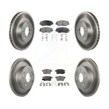 Front Rear Coated Disc Brake Rotors And Ceramic Pads Kit For Honda Accord KGT-100843