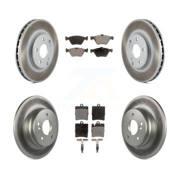 Front Rear Coated Brake Rotor & Ceramic Pad Kit For Mercedes-Benz E320 CLK320 CLK430 E430 KGT-100847