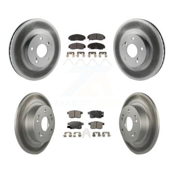 Front Rear Coated Disc Brake Rotors And Ceramic Pads Kit For Honda Accord Acura TSX KGT-100854