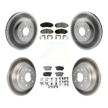 Front Rear Coated Disc Brake Rotors And Ceramic Pads Kit For Acura TL KGT-100856