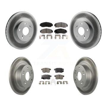 Front Rear Coated Disc Brake Rotors And Ceramic Pads Kit For Honda Accord Acura TSX KGT-100857