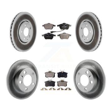 Front Rear Coated Disc Brake Rotors And Ceramic Pads Kit For Volkswagen Jetta Golf Beetle KGT-100862