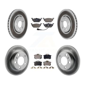 Front Rear Coated Disc Brake Rotor And Ceramic Pad Kit For 2000-2001 Volkswagen Golf 2.0L KGT-100863