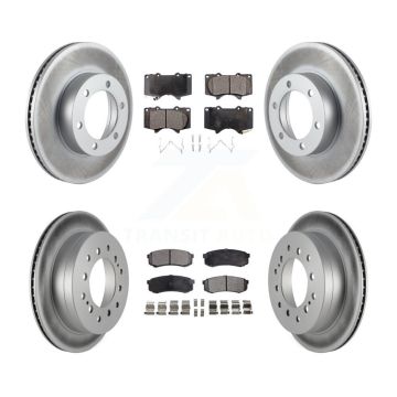 Front Rear Coated Disc Brake Rotors And Ceramic Pads Kit For Toyota Sequoia KGT-100867