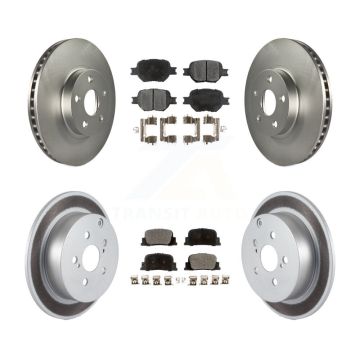 Front Rear Coated Disc Brake Rotors And Ceramic Pads Kit For 2005-2010 Scion tC KGT-100869