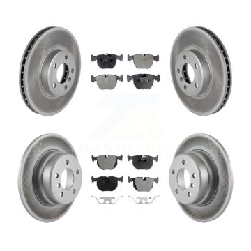 Front Rear Coated Disc Brake Rotors And Ceramic Pads Kit For BMW X5 KGT-100877