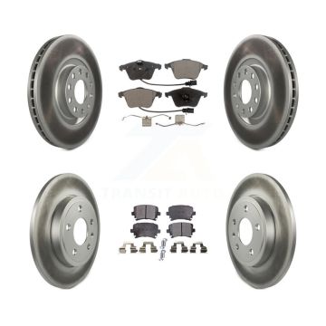 Front Rear Coated Disc Brake Rotors And Ceramic Pads Kit For Audi A4 Quattro KGT-100878