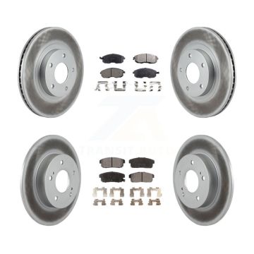 Front Rear Coated Disc Brake Rotors And Ceramic Pads Kit For Nissan Maxima INFINITI I35 KGT-100888