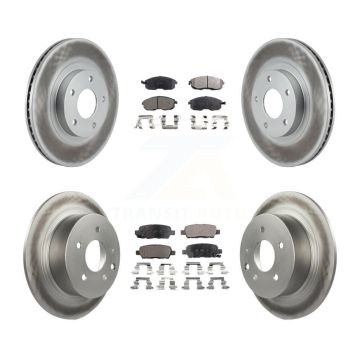 Front Rear Coated Disc Brake Rotors And Ceramic Pads Kit For Nissan Altima KGT-100889