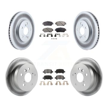 Front Rear Coated Disc Brake Rotors And Ceramic Pads Kit For Toyota Solara Avalon KGT-100890
