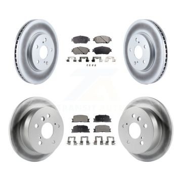 Front Rear Coated Disc Brake Rotors And Ceramic Pads Kit For 2002-2003 Lexus ES300 KGT-100891
