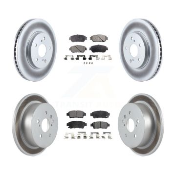 Front Rear Coated Disc Brake Rotors And Ceramic Pads Kit For 2004-2010 Toyota Sienna KGT-100892