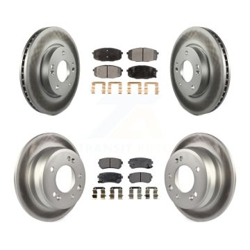 Front Rear Coated Disc Brake Rotors And Ceramic Pads Kit For Hyundai Elantra KGT-100894