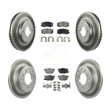 Front Rear Coated Disc Brake Rotors And Ceramic Pads Kit For Hyundai Tiburon KGT-100896