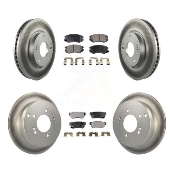Front Rear Coated Disc Brake Rotors And Ceramic Pads Kit For Hyundai Tucson Kia Sportage KGT-100897