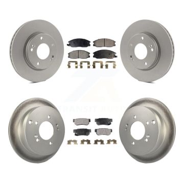 Front Rear Coated Disc Brake Rotors And Ceramic Pads Kit For Hyundai Santa Fe KGT-100901