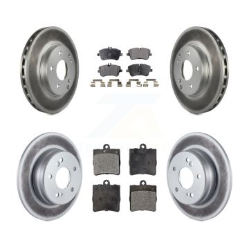Front Rear Coated Disc Brake Rotors And Ceramic Pads Kit For Mercedes-Benz C230 C240 KGT-100905