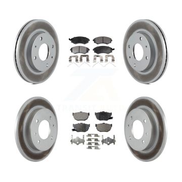 Front Rear Coated Disc Brake Rotors And Ceramic Pads Kit For Hyundai Elantra KGT-100906