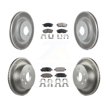 Front Rear Coated Brake Rotor Ceramic Pad Kit For INFINITI G35 With Single Piston Caliper KGT-100909