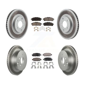 Front Rear Coated Disc Brake Rotors And Ceramic Pads Kit For 2011-2017 Nissan Quest KGT-100910