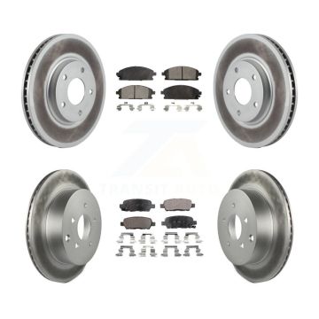 Front Rear Coated Disc Brake Rotors And Ceramic Pads Kit For 2004-2009 Nissan Quest KGT-100912