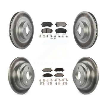 Front Rear Coated Disc Brake Rotors And Ceramic Pads Kit For Subaru Impreza WRX KGT-100921