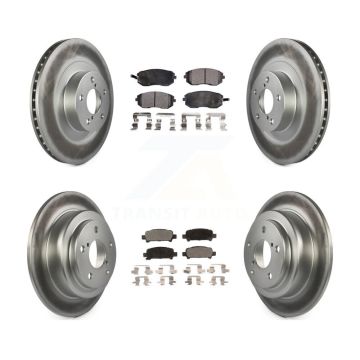 Front Rear Coated Disc Brake Rotors And Ceramic Pads Kit For 2003 Subaru Forester Impreza KGT-100924