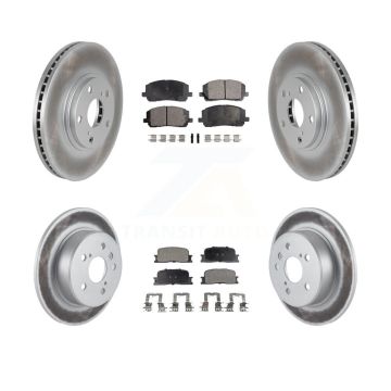 Front Rear Coated Disc Brake Rotors & Ceramic Pad Kit For 2001-2003 Toyota Highlander AWD KGT-100928