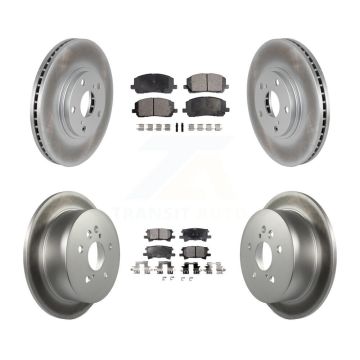 Front Rear Coated Disc Brake Rotors And Ceramic Pads Kit For Toyota Highlander KGT-100929