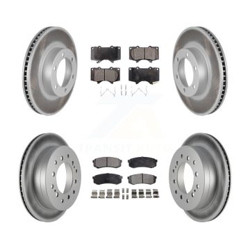 Front Rear Coated Disc Brake Rotors And Ceramic Pads Kit For Toyota 4Runner Lexus GX470 KGT-100930