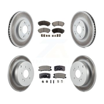 Front Rear Coated Disc Brake Rotors And Ceramic Pads Kit For Mitsubishi Endeavor KGT-100933