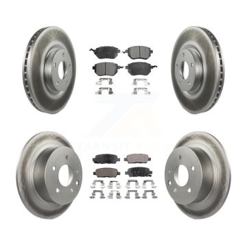 Front Rear Coated Disc Brake Rotors And Ceramic Pads Kit For Nissan Altima Maxima KGT-100935