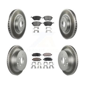 Front Rear Coated Disc Brake Rotor & Ceramic Pad Kit For Nissan Murano INFINITI FX35 FX45 KGT-100936