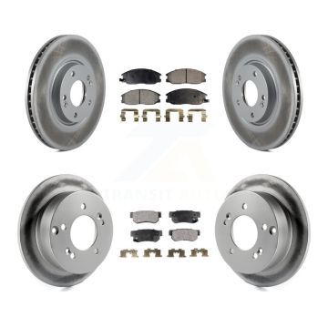 Front Rear Coated Disc Brake Rotors And Ceramic Pads Kit For Hyundai XG350 KGT-100939