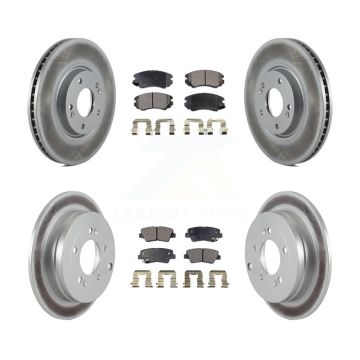 Front Rear Coated Disc Brake Rotors And Ceramic Pads Kit For Kia Amanti Hyundai Azera KGT-100940