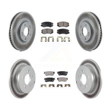 Front Rear Coated Disc Brake Rotors And Ceramic Pads Kit For 2006-2009 Hyundai Azera KGT-100941