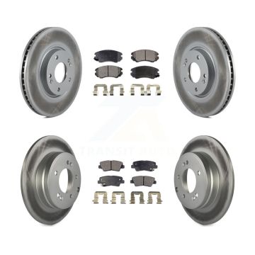 Front Rear Coated Disc Brake Rotors And Ceramic Pads Kit For Hyundai Azera KGT-100942