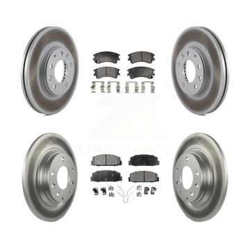 Front Rear Coated Disc Brake Rotors And Ceramic Pads Kit For 2003-2005 Mazda 6 KGT-100946