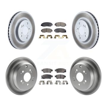 Front Rear Coated Disc Brake Rotors And Ceramic Pads Kit For 2005-2010 Honda Odyssey KGT-100947