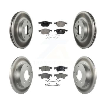 Front Rear Coated Disc Brake Rotors And Ceramic Pads Kit For 2004-2005 Mazda 3 2.0L KGT-100949