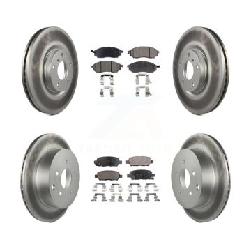 Front Rear Coated Disc Brake Rotors And Ceramic Pads Kit For Nissan Murano INFINITI QX70 KGT-100951