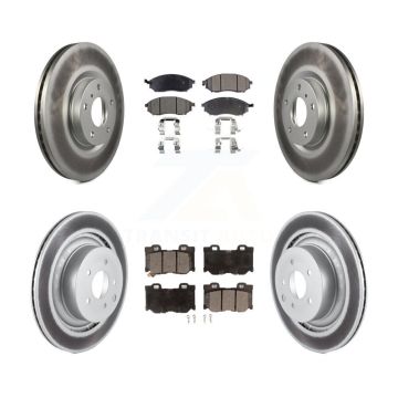 Front Rear Coat Disc Brake Rotor Ceramic Pad Kit For Nissan 370Z With Dual Piston Caliper KGT-100953