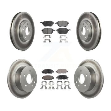 Front Rear Coated Disc Brake Rotors And Ceramic Pads Kit For Nissan Altima Maxima KGT-100954