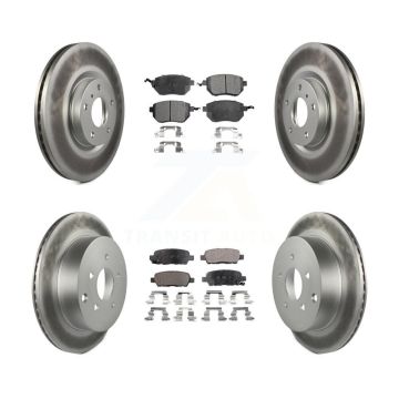 Front Rear Coated Disc Brake Rotors And Ceramic Pads Kit For Nissan Murano KGT-100955