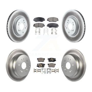 Front Rear Coated Disc Brake Rotors And Ceramic Pads Kit For 2005-2006 Honda CR-V KGT-100957